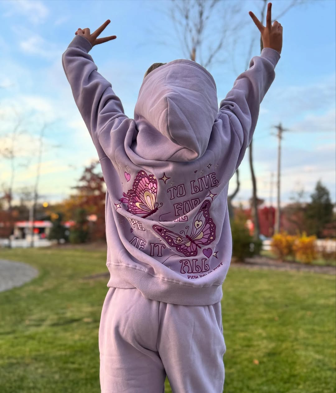 "To Live For the Hope of it All" Lilac Hoodie