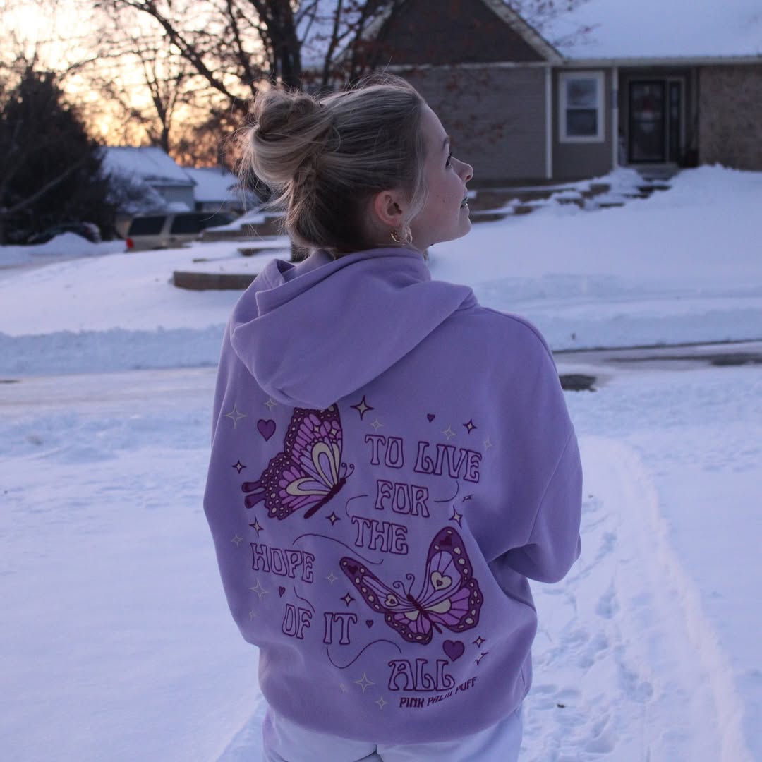 "To Live For the Hope of it All" Lilac Hoodie